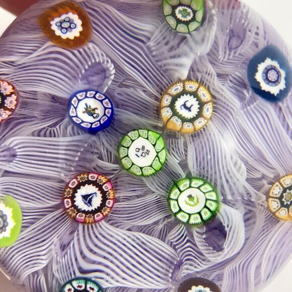 Perthshire PP47 1985 Millefiori Picture Cane Cat Bird Amethyst Paperweight Cert - Picture 7 of 16